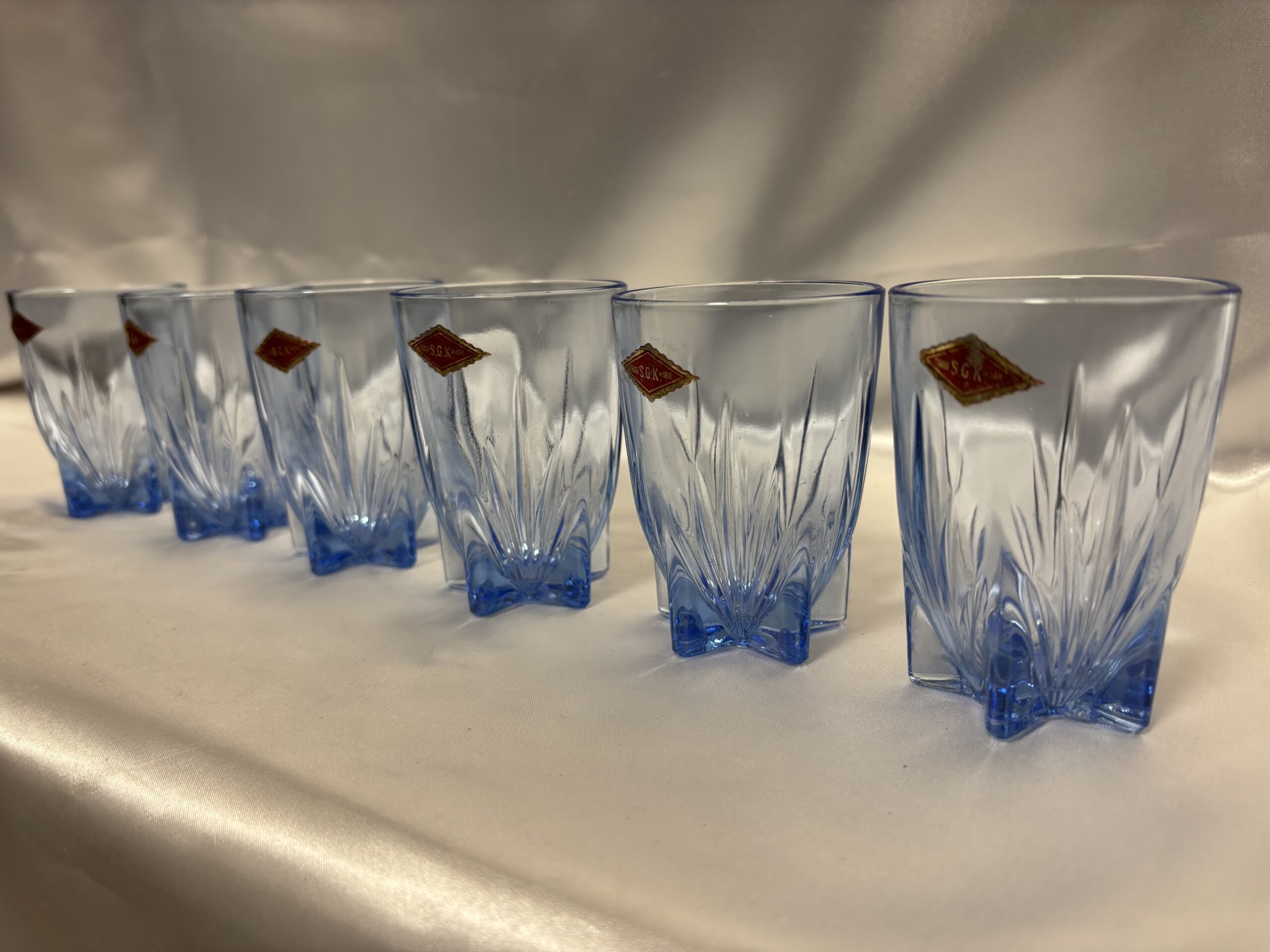 シマダ硝子 タツ印グラス6個 ブルー 元箱入り保管品 程度良し レトロマーケット通販 - 画像 (4)