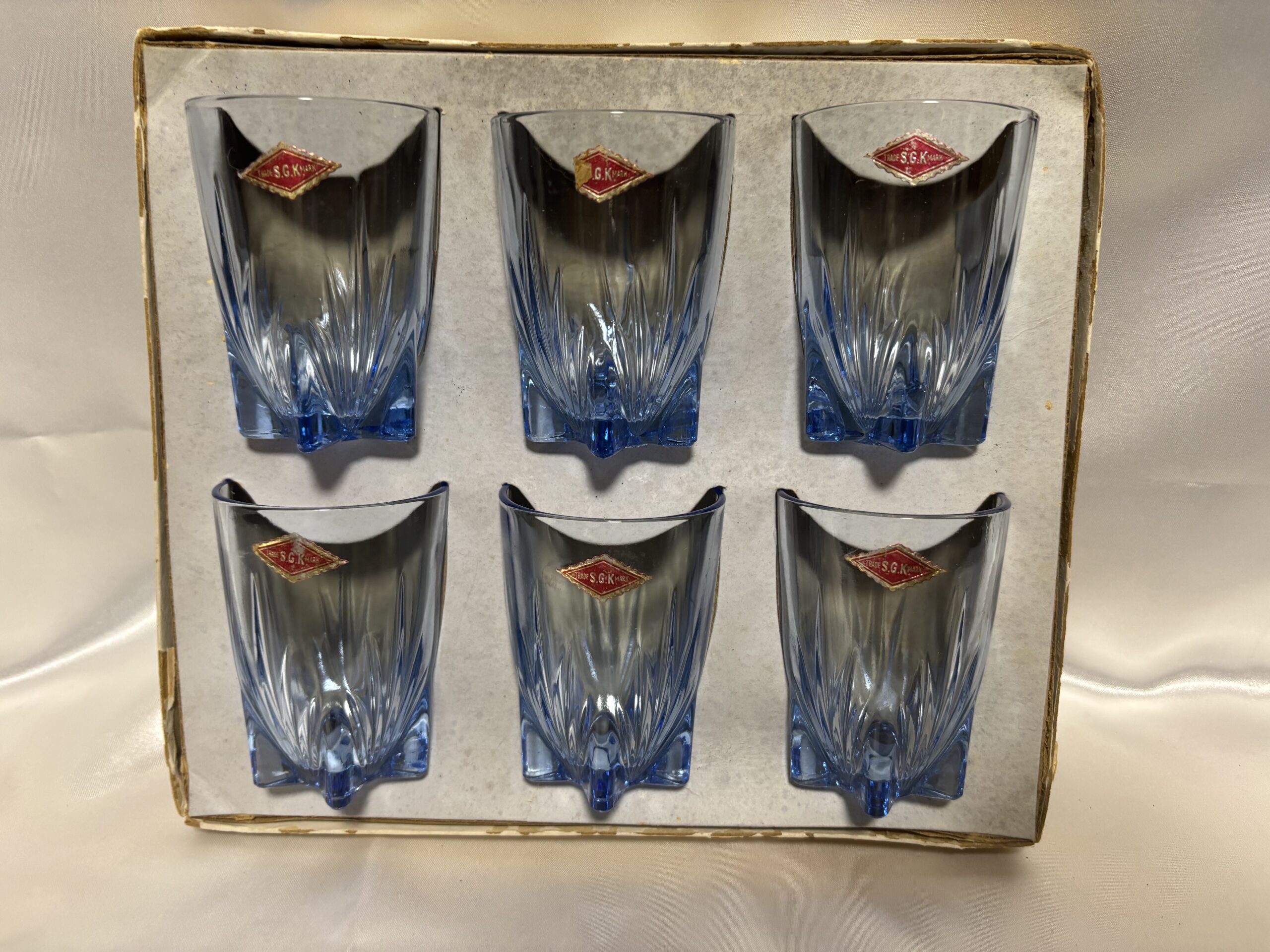 シマダ硝子 タツ印グラス6個 ブルー 元箱入り保管品 程度良し レトロマーケット通販 - 画像 (8)