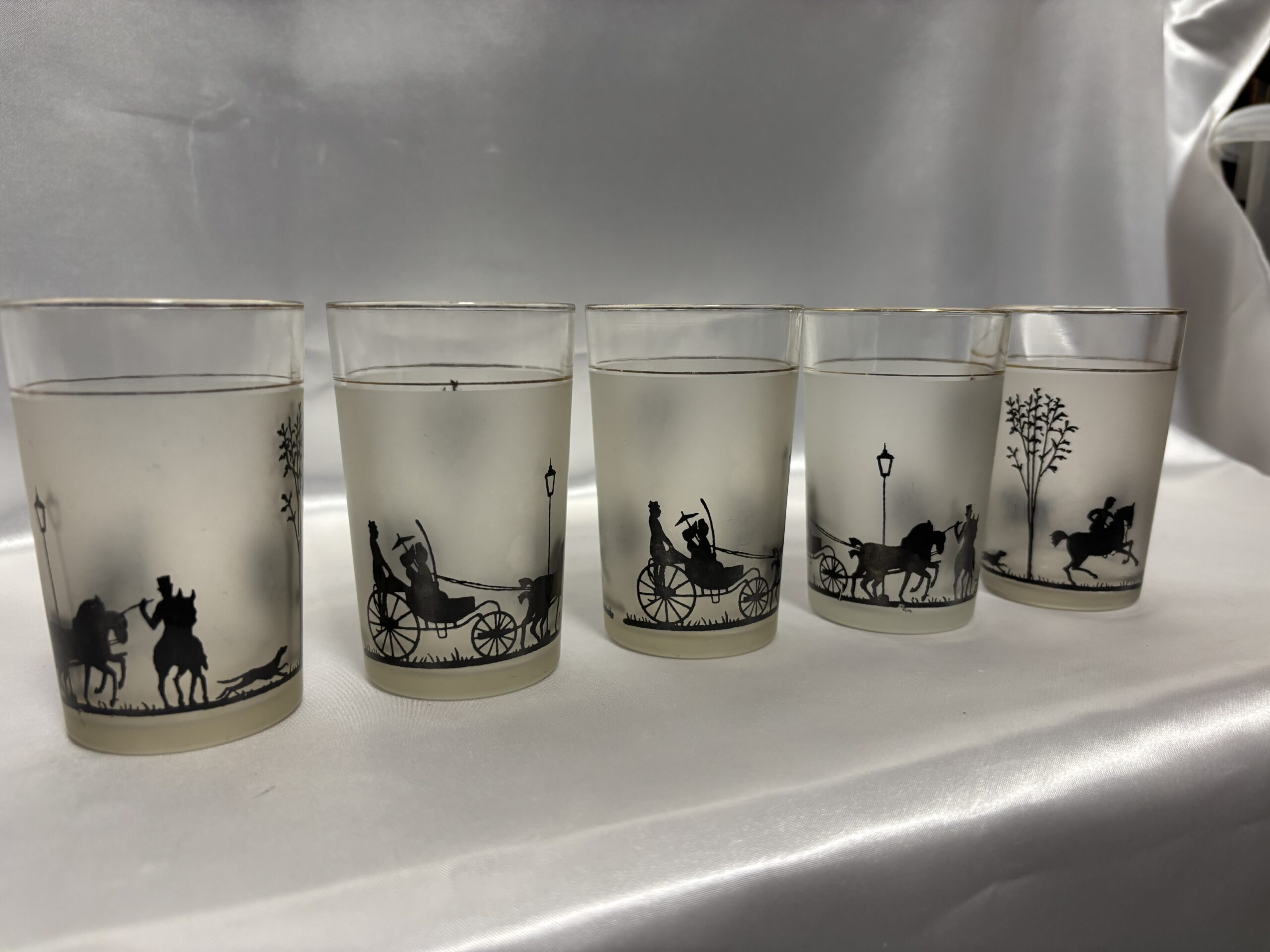 新東洋ガラス コップ5個 摺りガラス 騎士と馬車 元箱入り保管品 程度良し レトロマーケット通販 - 画像 (4)
