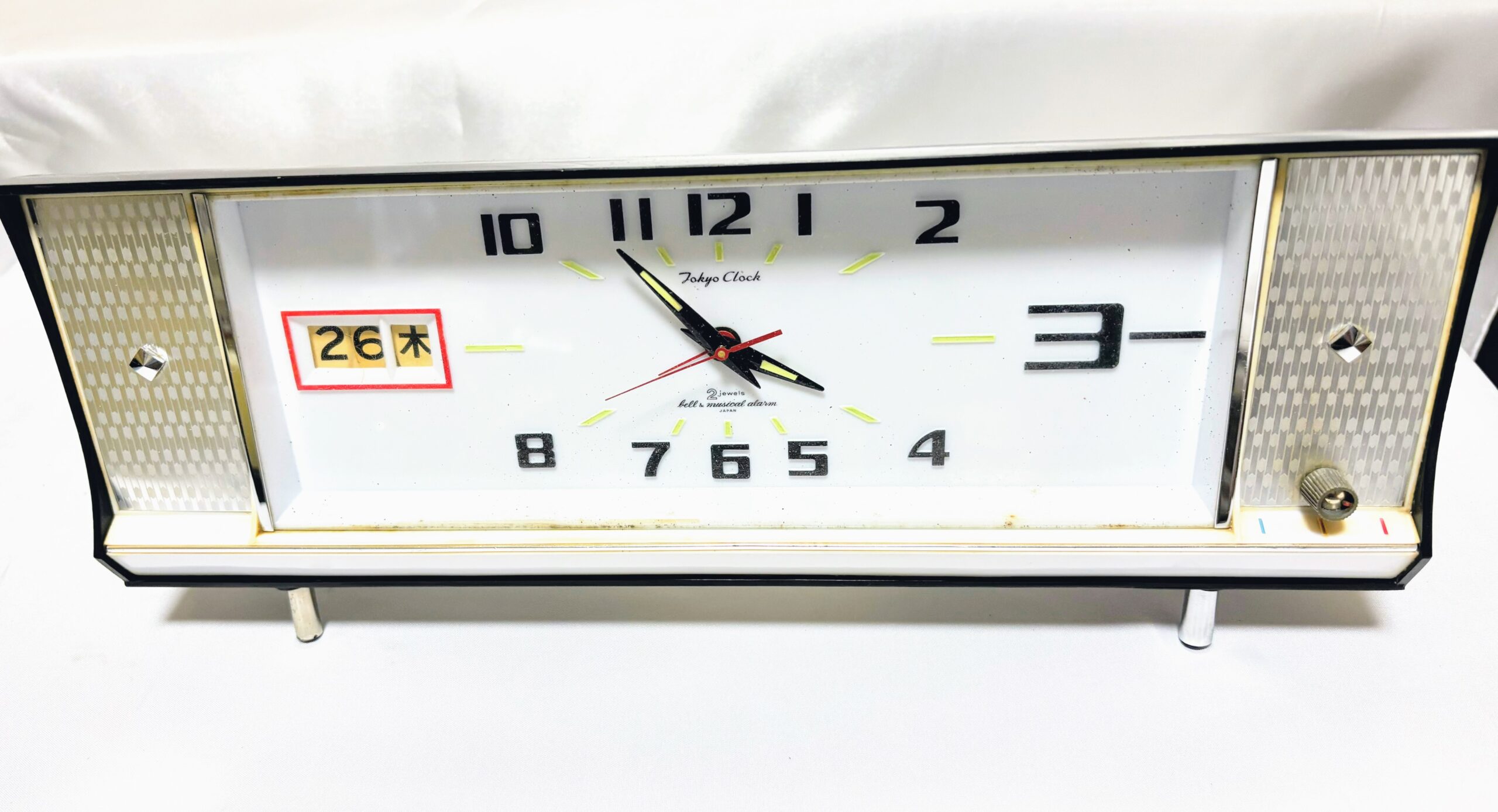 ゼンマイ目覚まし時計 東京時計 NO1661 ワイドデート2号 実働品 レトロマーケット通販