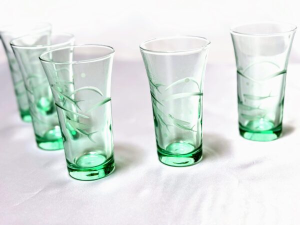 東洋ガラス　とびうお　コップ5個　当時物未使用保管品　美品　レトロマーケット通販 - 画像 (5)