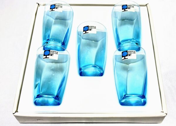 アデリア　ナツメ　コップ5個　ブルー　当時物未使用保管品　元箱入り　レトロマーケット通販 - 画像 (7)