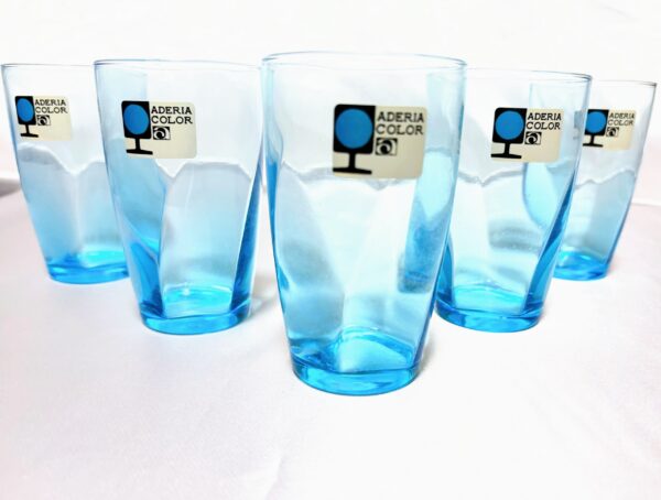 アデリア　ナツメ　コップ5個　ブルー　当時物未使用保管品　元箱入り　レトロマーケット通販 - 画像 (4)