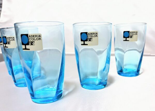アデリア　ナツメ　コップ5個　ブルー　当時物未使用保管品　元箱入り　レトロマーケット通販 - 画像 (5)