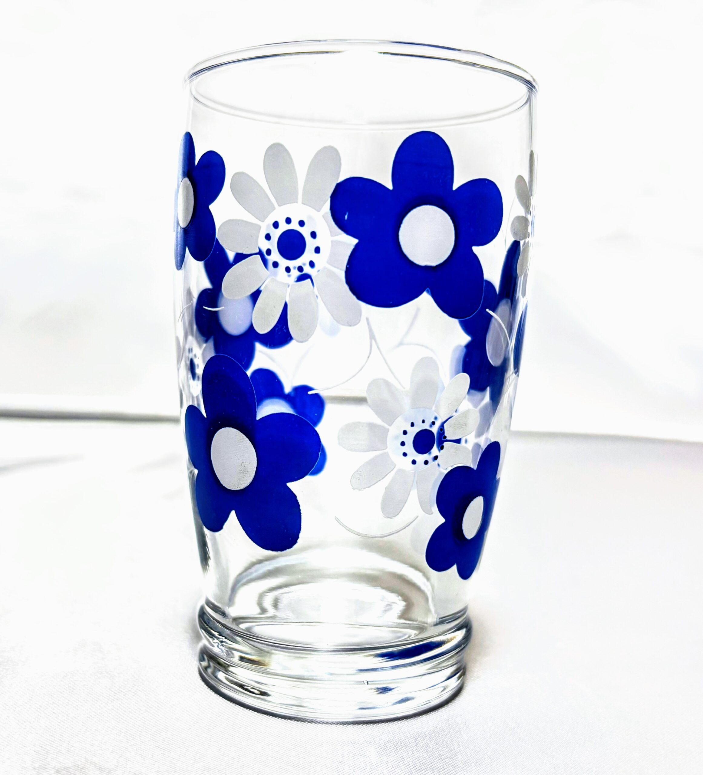 メーカー不明 青と白のお花のタンブラー5個 当時物未使用保管品 レトロマーケット通販
