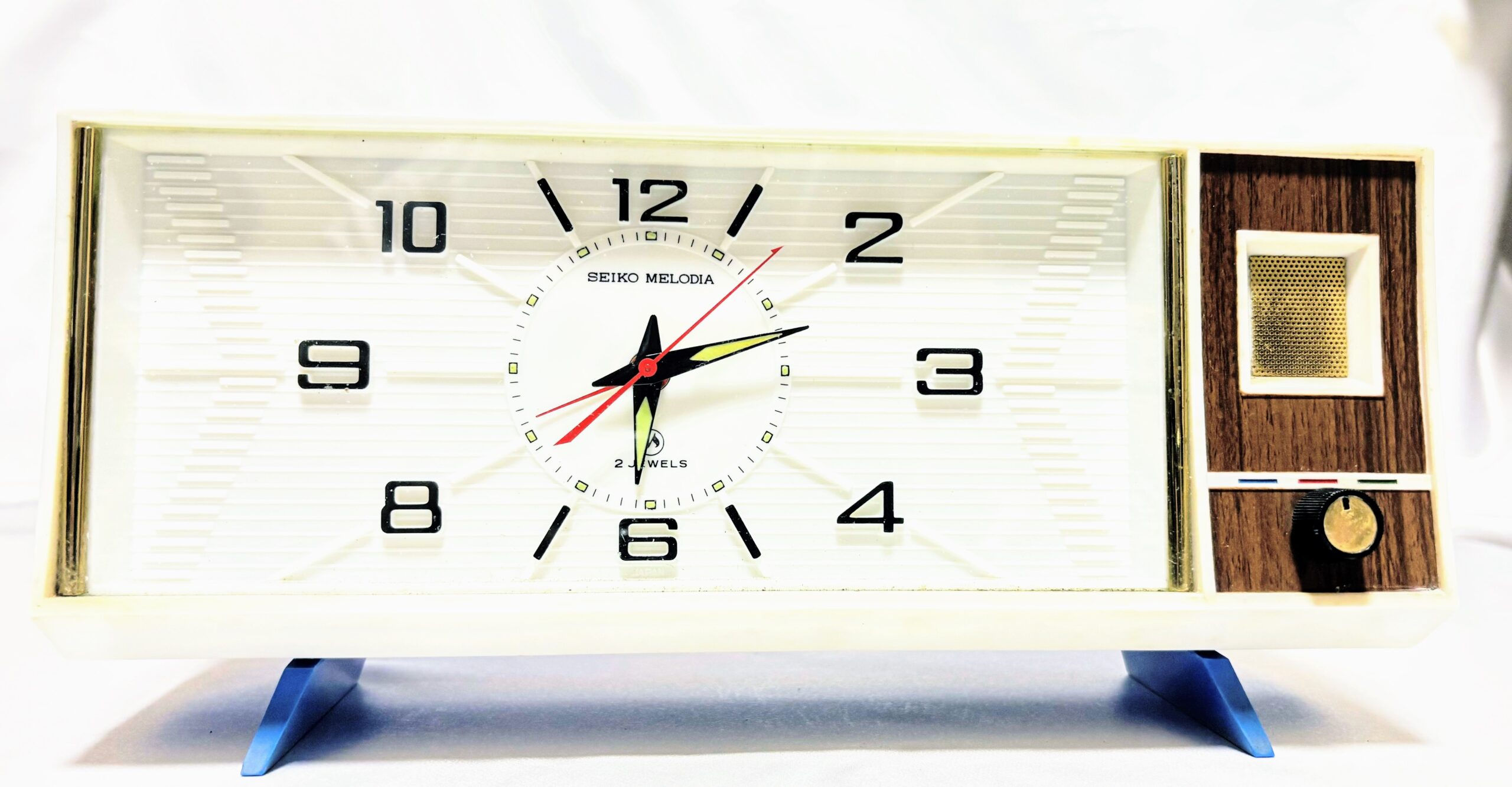 ゼンマイ目覚まし時計　セイコー　メロディアMD-522　金と銀　実働品　レトロマーケット通販　 - 画像 (2)